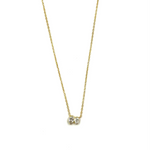 Ashely Gold Sterling Silver Gold Plated Double Side By Side CZ Necklace