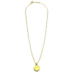 Ashley Gold Stainless Steel Gold Plated Yellow Enamel Smily Face Charm Necklace