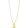 Ashley Gold Stainless Steel Gold Plated Yellow Enamel Smily Face Charm Necklace