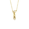 Ashley Gold Sterling Silver Gold Plated CZ Drop Bottle Cap Design Necklace