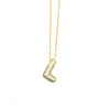 Ashley Gold Stainless Steel Gold Plated CZ Bubble Letter Pendant Necklace