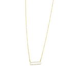 Ashley Gold Sterling Silver Gold Plated Open CZ Bar Design Necklace