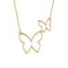 Ashley Gold Sterling Silver Gold Plated Open Double Butterfly Design Necklace