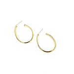 Ashley Gold Stainless Steel Gold Plated Plain Oval Hoop Earrings