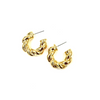 Ashley Gold Stainless Steel Gold Plated Twisted Puff Hoop Earrings