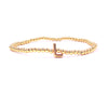 Ashley Gold Stainless Steel Gold Plated Center Initial Bead Design Stretch Beaded Bracelet