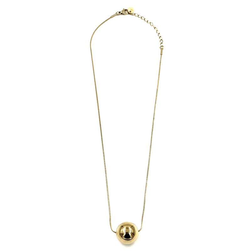 Ashley Gold Stainless Steel Gold Plated Chunky Ball Design Necklace