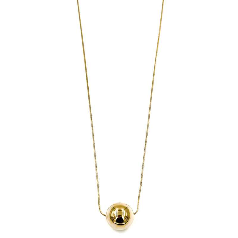 Ashley Gold Stainless Steel Gold Plated Chunky Ball Design Necklace