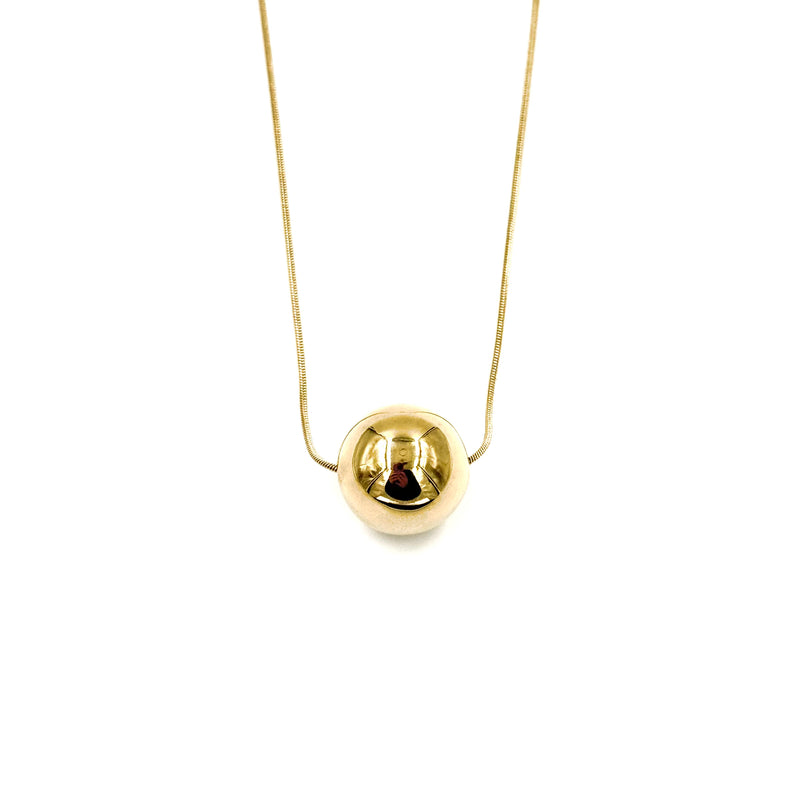 Ashley Gold Stainless Steel Gold Plated Chunky Ball Design Necklace