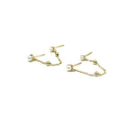 Ashley Gold Sterling Silver Gold Plated Pearl Double Post Stud Drop Earrings