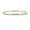 Ashley Gold Stainless Steel Gold Plated Cylinder Design Beaded Stretch Bracelet