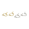 Ashley Gold Sterling Silver Baguette Double Post Stud Earrings