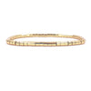 Ashley Gold Stainless Steel Gold Plated Cylinder Design Beaded Stretch Bracelet