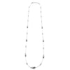 Ashley Gold Stainless Steel CZ And Puffy Oval Design Long Necklace