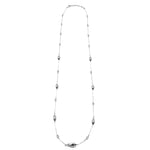 Ashley Gold Stainless Steel CZ And Puffy Oval Design Long Necklace