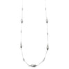 Ashley Gold Stainless Steel CZ And Puffy Oval Design Long Necklace