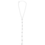 Ashley Gold Sterling Silver 8 CZ Drop Lariat Necklace