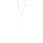 Ashley Gold Sterling Silver 8 CZ Drop Lariat Necklace