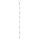 Ashley Gold Sterling Silver 8 CZ Drop Lariat Necklace