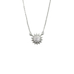 Ashley Gold Stainless Steel CZ Sun Design Necklace