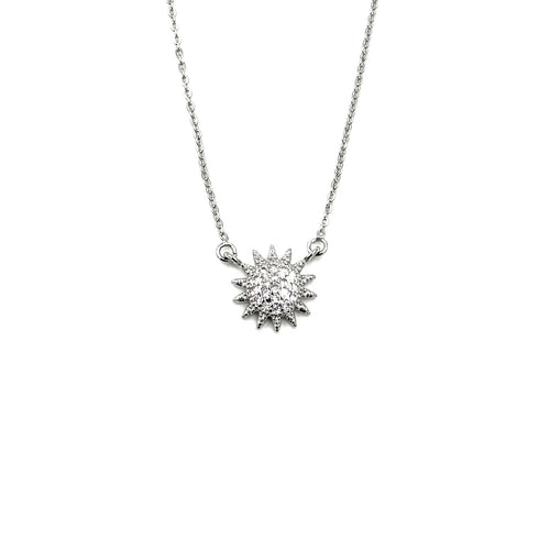 Ashley Gold Stainless Steel CZ Sun Design Necklace