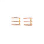 Ashley Gold Sterling Silver Gold Plated CZ Triple Bar Earrings