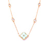 Ashley Gold Stainless Steel Gold Plated CZ Clover Necklace