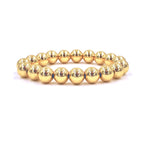 Ashley Gold Stainless Steel Gold Plated Ball Beaded Stretch Bracelet