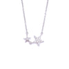 Ashley Gold Sterling Silver Double CZ Star Necklace