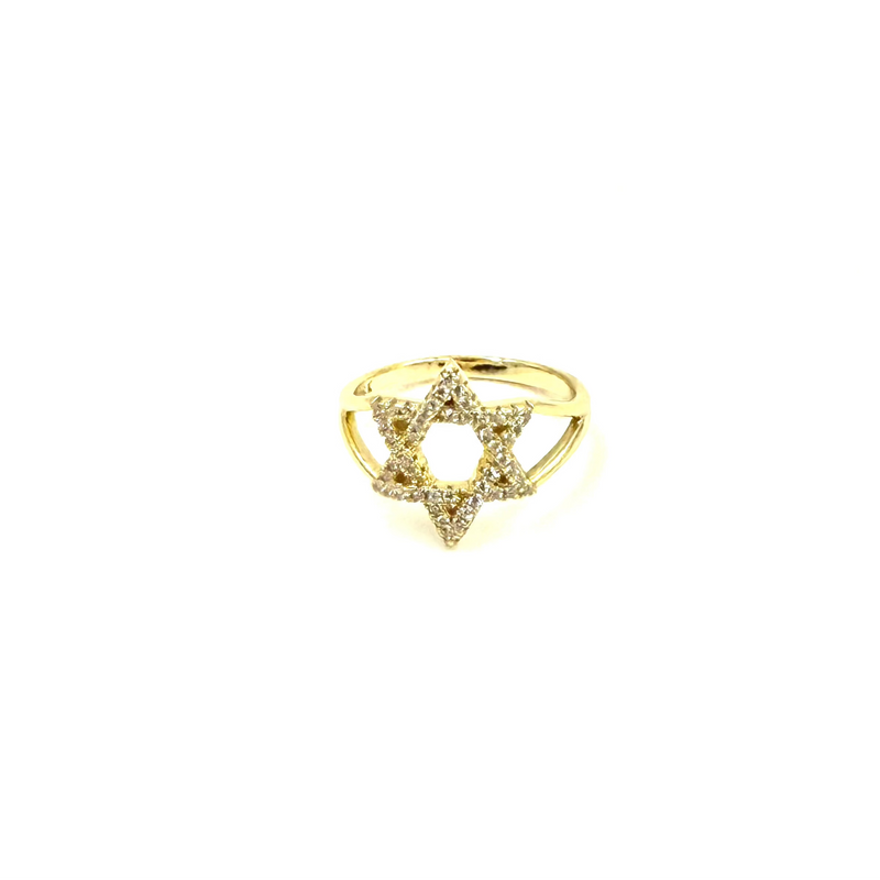 Ashley Gold Sterling Silver CZ Open Star Ring