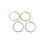 Ashley Gold Stainless Steel Angle Shaped Hoop Earrings