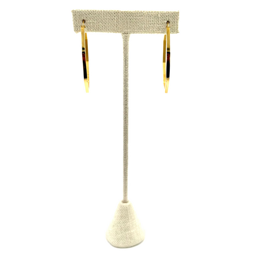 Ashley Gold Stainless Steel Angle Shaped Hoop Earrings