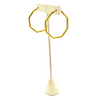 Ashley Gold Stainless Steel Angle Shaped Hoop Earrings