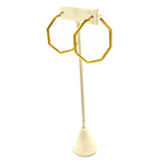 Ashley Gold Stainless Steel Angle Shaped Hoop Earrings
