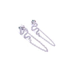 Ashley Gold Sterling Silver CZ Snake Chain Earrings