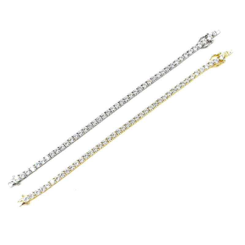 Ashley Gold Sterling Silver 4.00CTW CZ Tennis Bracelet