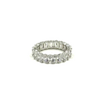 Ashley Gold Sterling Silver Prong Set Oval CZ Eternity Band Ring