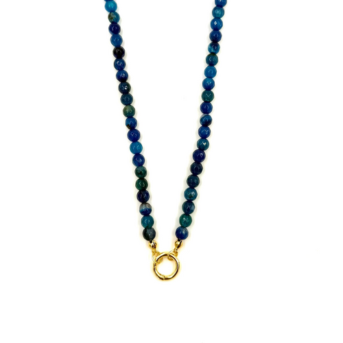 Ashley Gold Stainless Steel Gold Plated Semi Precious Beaded Loop Necklace