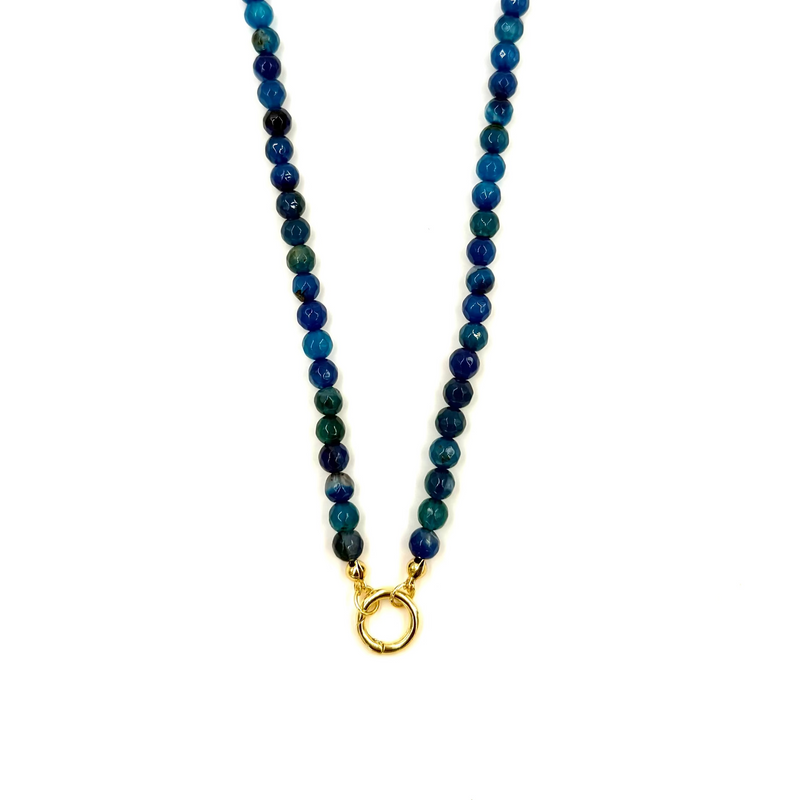 Ashley Gold Stainless Steel Gold Plated Semi Precious Beaded Loop Necklace