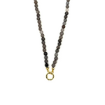 Ashley Gold Stainless Steel Gold Plated Semi Precious Beaded Loop Necklace