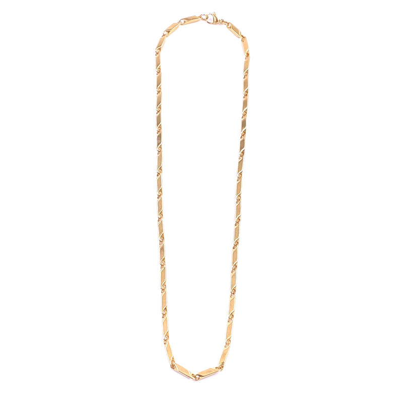 Ashley Gold Stainless Steel Gold Plated Tube Link Men's Necklace