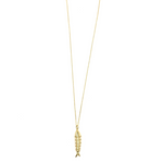Ashley Gold Sterling Silver Gold Plated Chain With Fish Stainless Steel Pendant Necklace