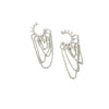 Ashley Gold Sterling Silver Half Moon CZ Chain Design Earrings