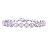 Ashley Gold Sterling Silver Round CZ Halo Design Tennis Bracelet