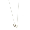 Ashley Gold Sterling Silver 3 Open Ring CZ Necklace