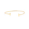 Ashley Gold Stainless Steel Gold Plated T Open Bangle Bracelet