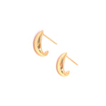Ashley Gold Sterling Silver Gold Plated Half Moon Shape Stud Earrings