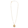 Ashley Gold Stainless Steel Gold Plated Colored CZ Disc Pendant Necklace