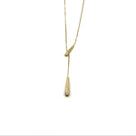 Ashley Gold Stainless Steel Gold Plated Tear Drop Lariat Necklace