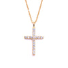 Ashley Gold Sterling Silver Gold Plated Floating CZ Cross Necklace